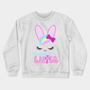 HAPPY EASTER Bunny Sleeping Face Christian Girls Women Gift Crewneck Sweatshirt